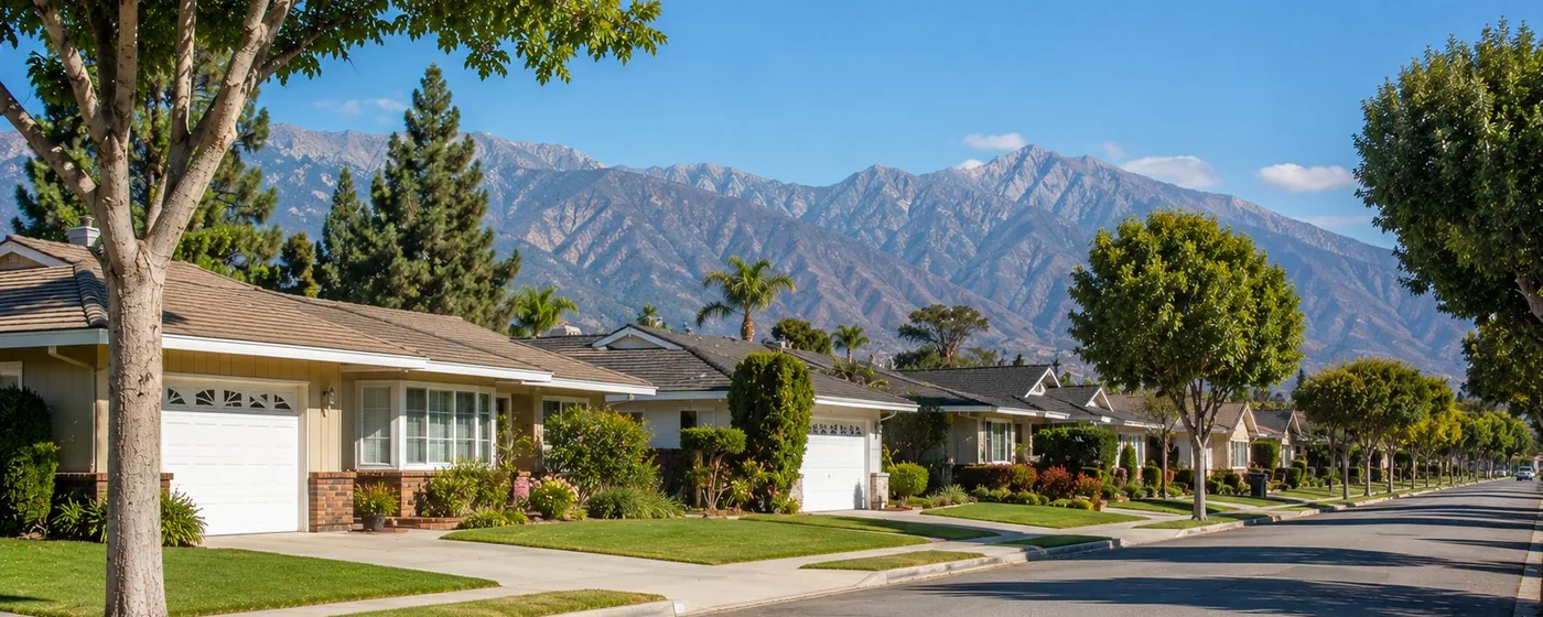 Buy a home in Torrance CA — get 1% cash back at closing Torrance tree-lined residential street with ranch homes and San Gabriel Mountains backdrop — Portfolio Home Realty buyer agent